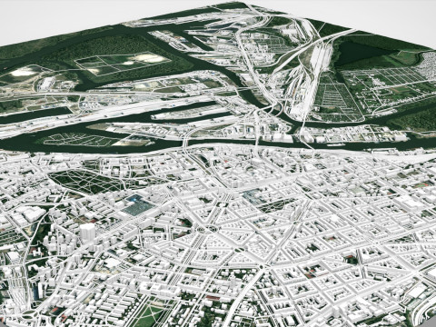 Cityscape Szczecin Poland 3D Modell