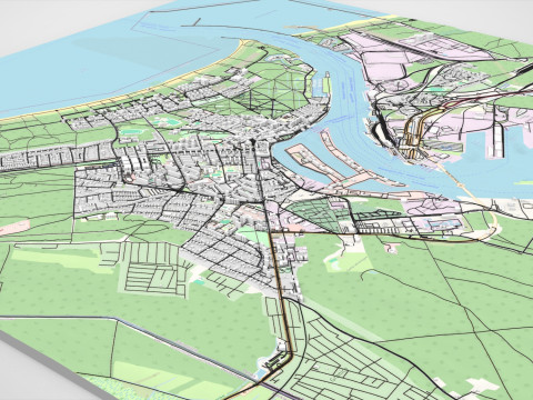 सिटीस्केप स्विनौज्स्की पोलैंड 3D मॉडल