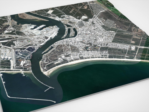 सिटीस्केप स्विनौज्स्की पोलैंड 3D मॉडल