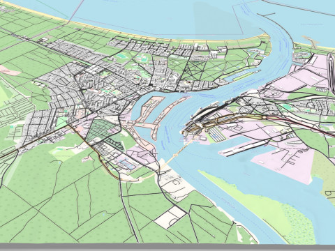 सिटीस्केप स्विनौज्स्की पोलैंड 3D मॉडल