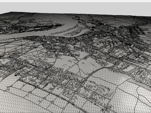 सिटीस्केप स्विनौज्स्की पोलैंड 3D मॉडल