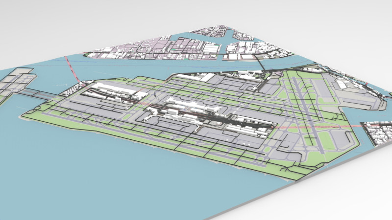 Tokyo International Airport Japan 3D Model .c4d .max .obj .3ds .fbx .stl .blend