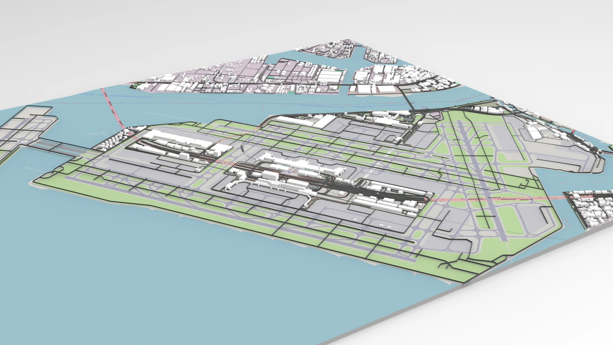 Tokyo International Airport Japan 3D Model .c4d .max .obj .3ds .fbx .stl .blend