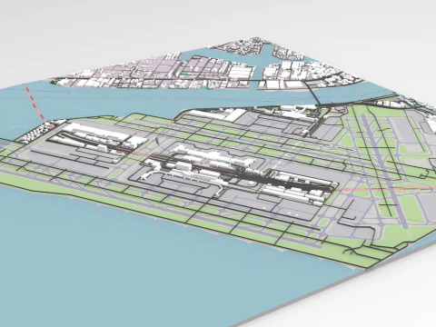 Międzynarodowe lotnisko w Tokio, Japonia Model 3D
