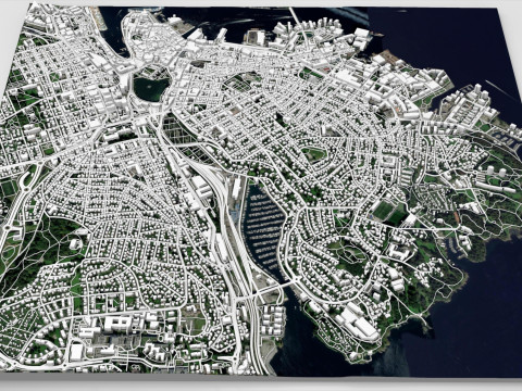 Cityscape Stavanger Norway 3D Modell