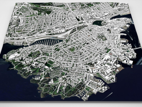 Cityscape Stavanger Norway 3D Modell
