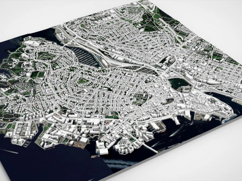 Cityscape Stavanger Norway 3D Model