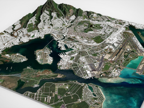 Pearl Harbor Oahu USA 3D Model