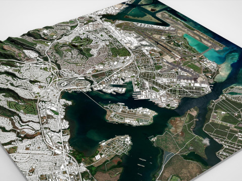 Pearl Harbor Oahu USA 3D Model