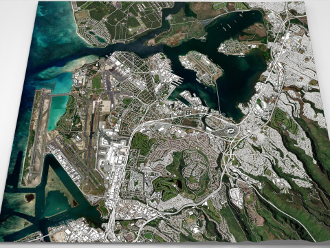 Pearl Harbor Oahu USA 3D Model