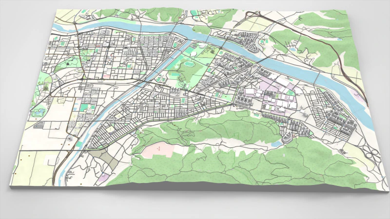 Міський пейзаж Кьонджу Південна Корея 3D Модель .c4d .max .obj .3ds .fbx .stl .blend