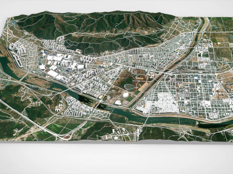 Міський пейзаж Кьонджу Південна Корея 3D Модель