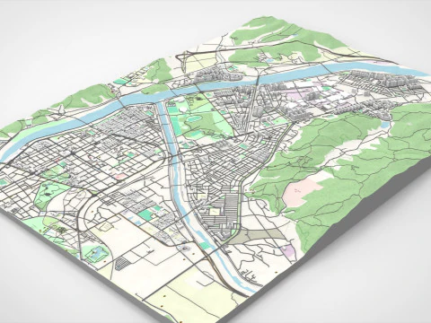 Міський пейзаж Кьонджу Південна Корея 3D Модель