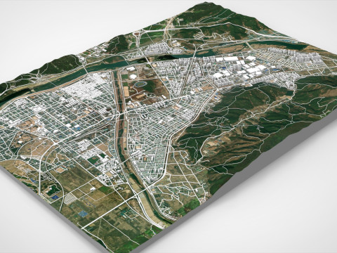 Cityscape Gyeongju South Korea 3D Model