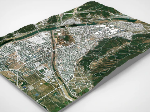 Міський пейзаж Кьонджу Південна Корея 3D Модель