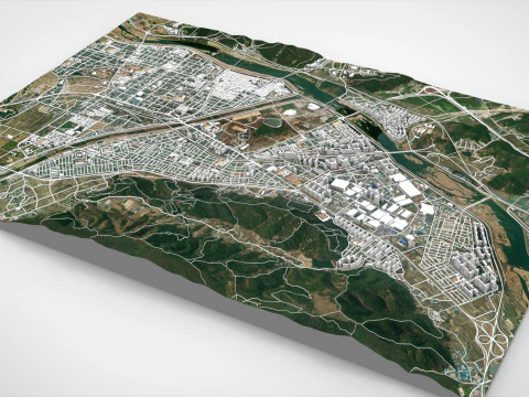 Міський пейзаж Кьонджу Південна Корея 3D Модель