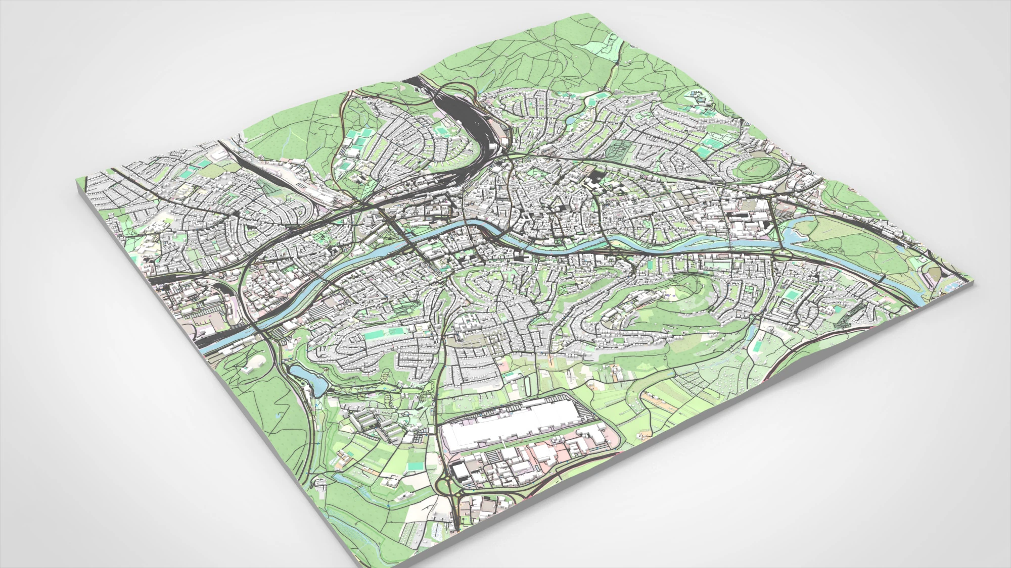 Cityscape Saarbrucken Germany 3D Model .c4d .max .obj .3ds .fbx .stl .blend 