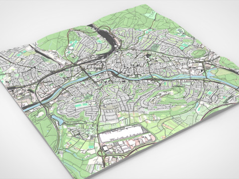 Cityscape Saarbrucken Germany Model 3D
