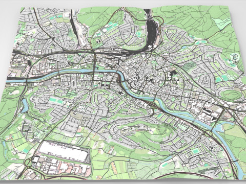 Cityscape Saarbrucken Germany 3D Model