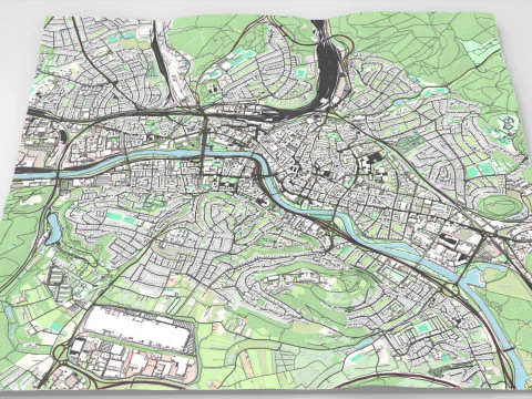 Cityscape Saarbrucken Germany 3D Model