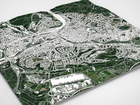 Cityscape Saarbrucken Germany 3D Model