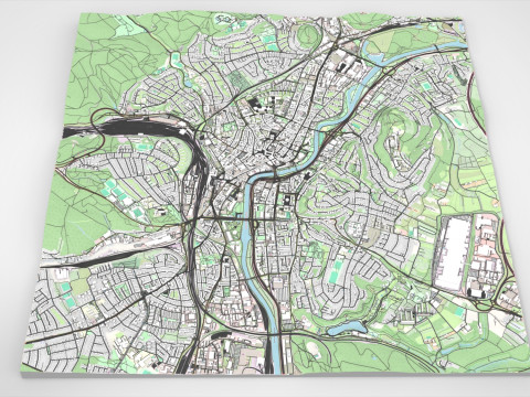 Cityscape Saarbrucken Germany 3D Model