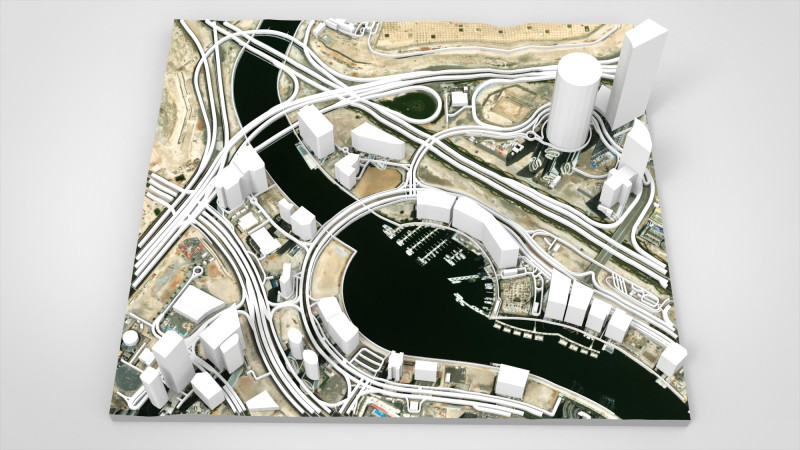 Business Bay Dubai Uni Emirat Arab Model 3D .c4d .max .obj .3ds .fbx .stl .blend 