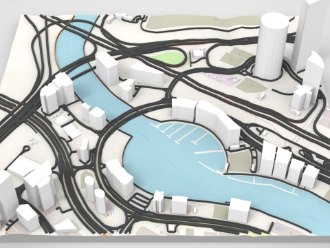 Business Bay Dubai Uni Emirat Arab Model 3D