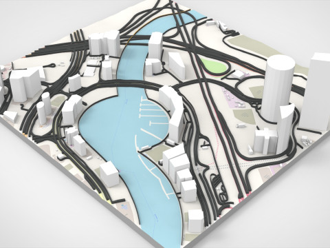 Business Bay Dubai Uni Emirat Arab Model 3D