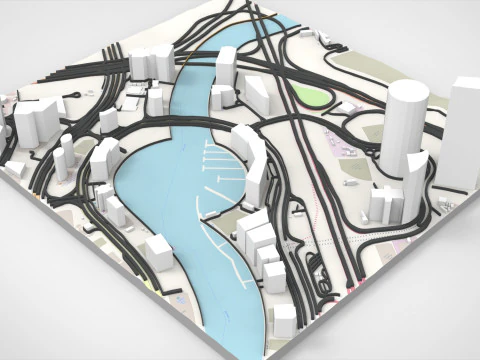 Business Bay Dub&aacute;i Emiratos &Aacute;rabes Unidos Modelo 3D