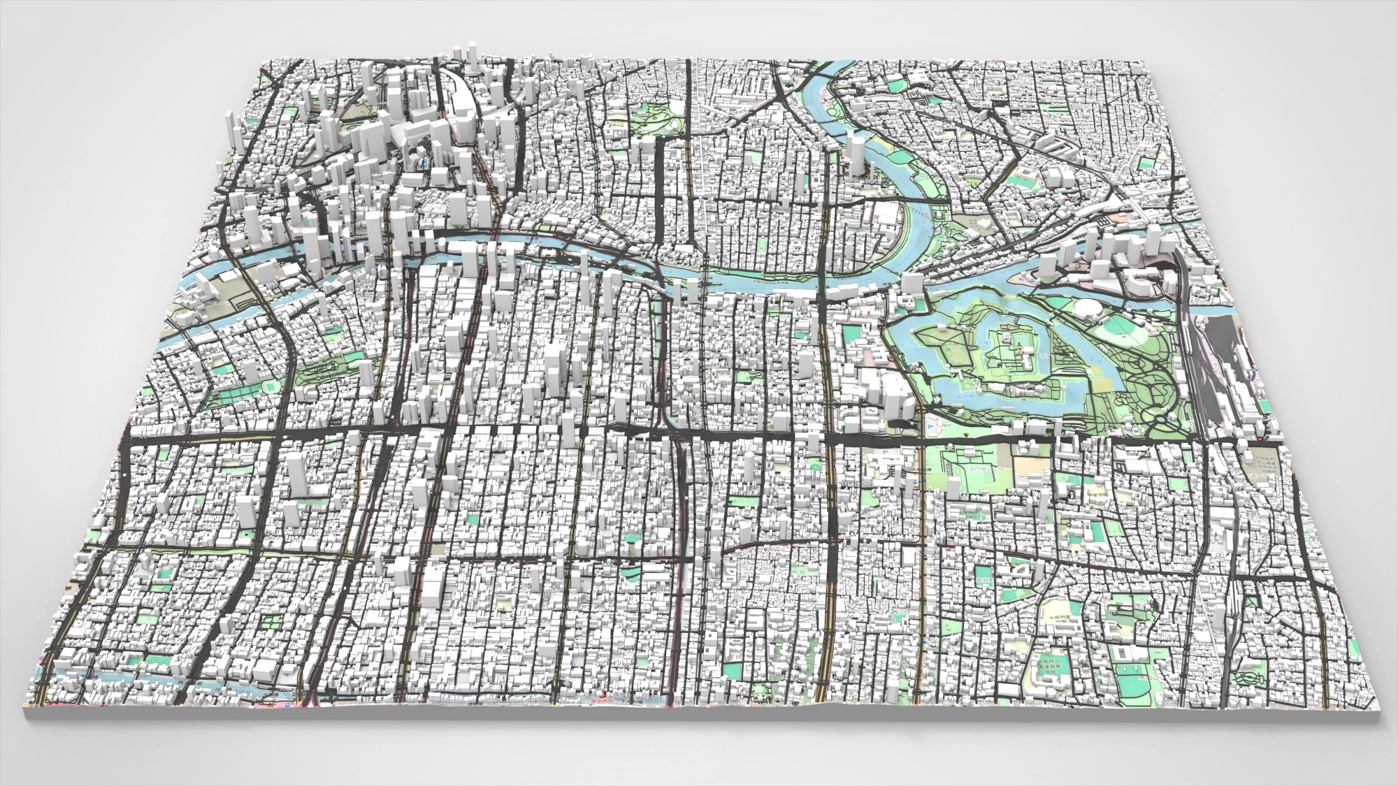 Cityscape Osaka Honshu Japan 3D Model .c4d .max .obj .3ds .fbx .stl .blend 