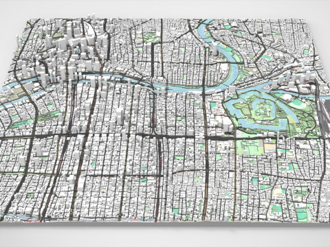 Cityscape Osaka Honshu Japan 3D 模型
