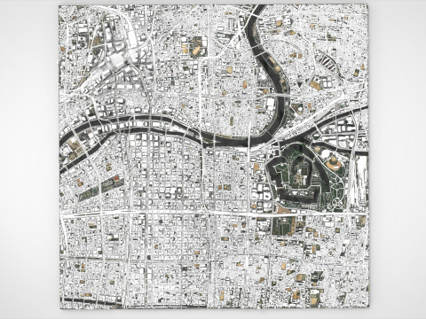 日本本州大阪城市景观 3D 模型