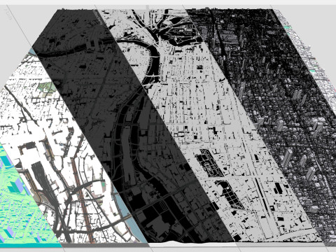 日本本州大阪城市景观 3D 模型