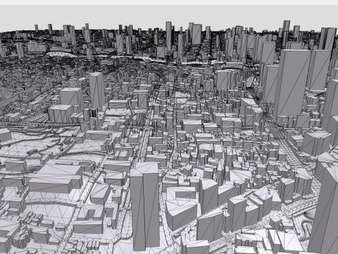 日本本州大阪城市景观 3D 模型