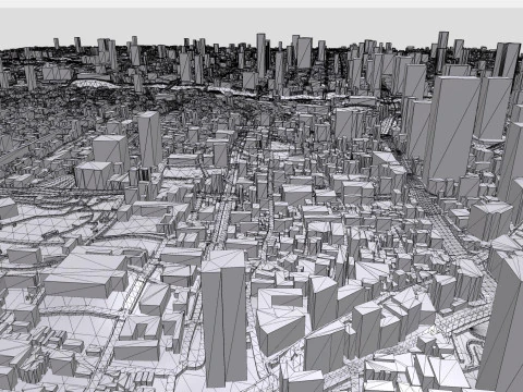 Cityscape Osaka Honshu Japan 3D Model