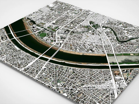 Cityscape T&oacute;quio Jap&atilde;o parte da cidade Modelo 3D