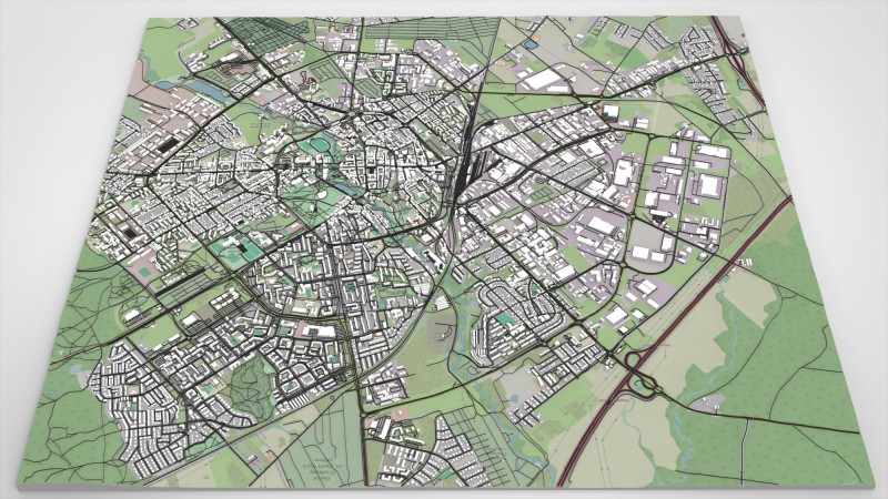 Cityscape Koszalin Poland 3D Model .c4d .max .obj .3ds .fbx .stl .blend
