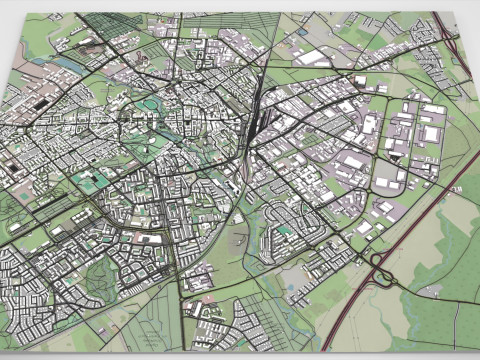 Cityscape Koszalin Poland 3Dモデル