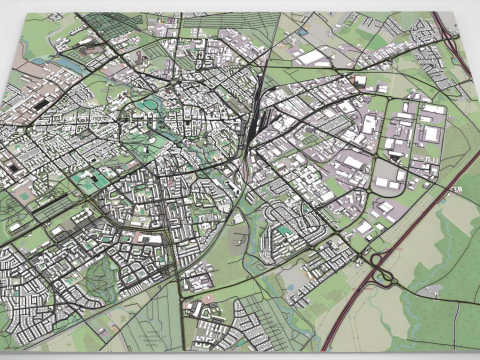 도시 풍경 코샬린 폴란드 3D 모델