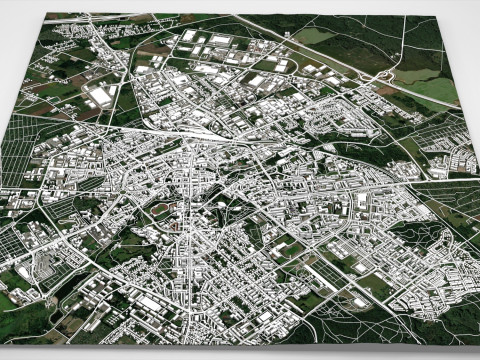 Cityscape Koszalin Poland 3D Model