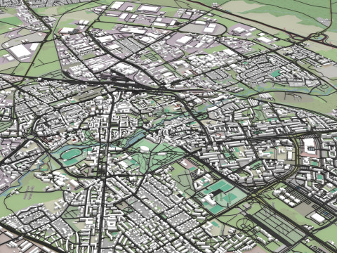 Cityscape Koszalin Poland 3D Model