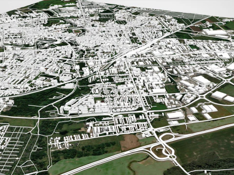Cityscape Koszalin Poland 3D Model