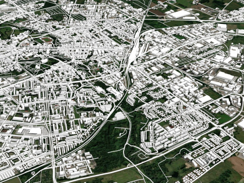 Cityscape Koszalin Poland 3D Model