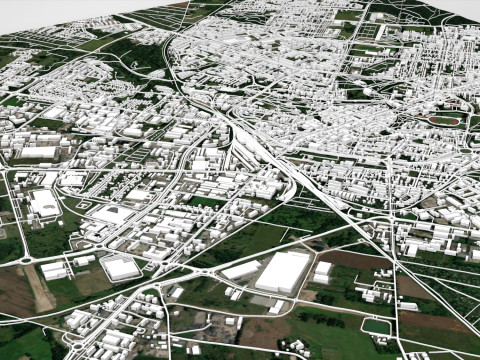Cityscape Koszalin Poland 3D Model