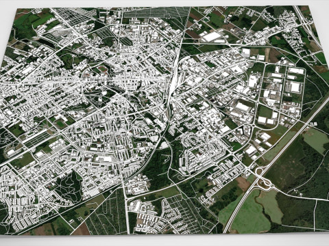 Cityscape Koszalin Poland 3D Model