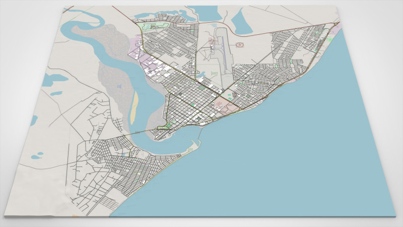 Міський пейзаж Ріо-Гранде Аргентина 3D Модель .c4d .max .obj .3ds .fbx .stl .blend