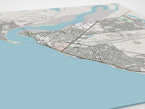Міський пейзаж Ріо-Гранде Аргентина 3D Модель