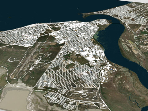 Міський пейзаж Ріо-Гранде Аргентина 3D Модель