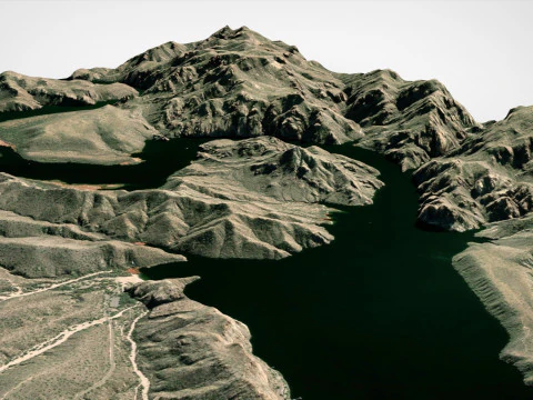 Lago Saguaro, Arizona, Stati Uniti Modello 3D